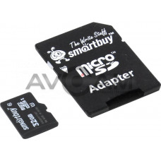Карта памяти Smartbuy MicroSDHC 32Gb Class 10 + адаптер SD