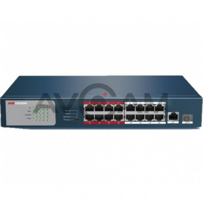 Неуправляемый Fast Ethernet PoE-коммутатор HiWatch DS-S1816P(B)