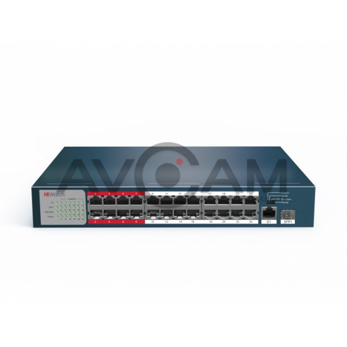Неуправляемый Fast Ethernet PoE-коммутатор HiWatch DS-S2624P(B)